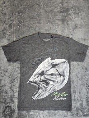 Y2K Monster Stalker Predator T Shirt Size Medium Gray